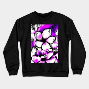 EYECATCHING STUNNING PINK AND BLACK FLORAL PRINT Crewneck Sweatshirt